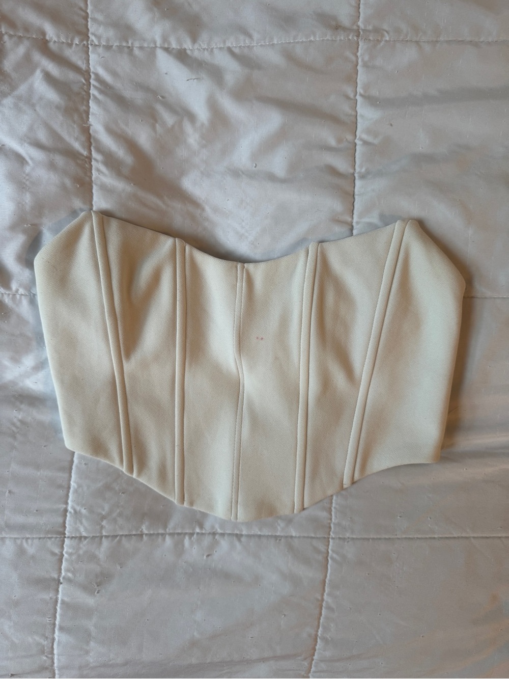 Princess Polly White Strapless Corset Crop Top